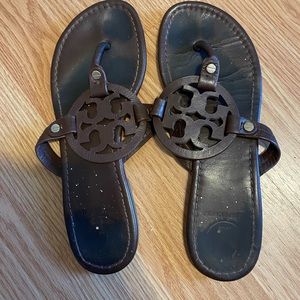 Dark brown Tory Burch miller sandal